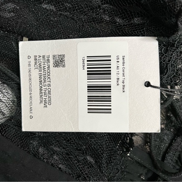 Princess Polly Black Lace Corset Top NWT Y2K Goth Style size M - Picture 7 of 7